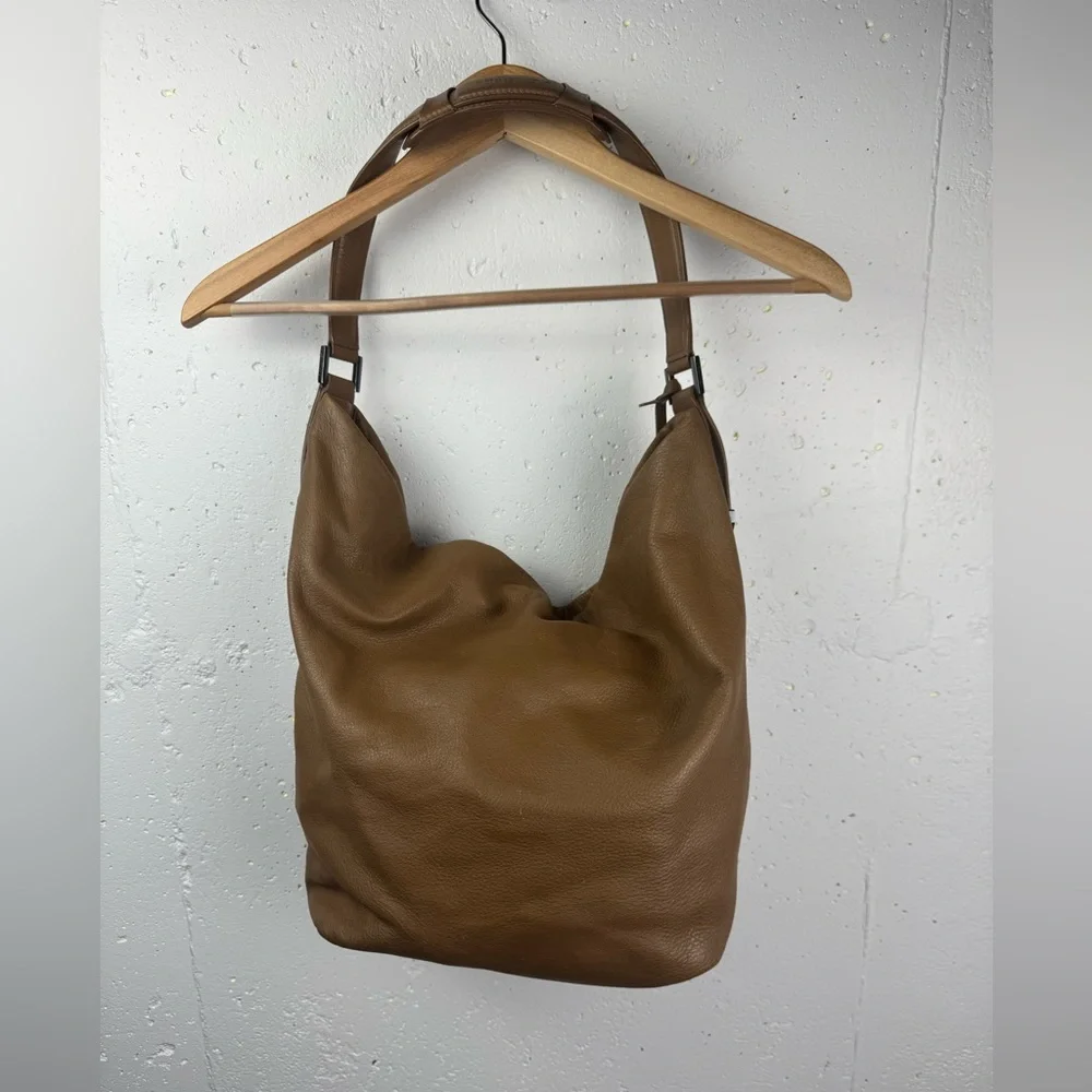 Mackage Declan‎ Hobo Bag Brown/Tan Soft Calfskin Leather Slouchy Boho Gunmetal